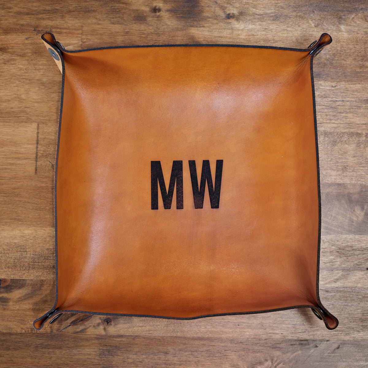 Men's Leather Valet Tray with Monogram