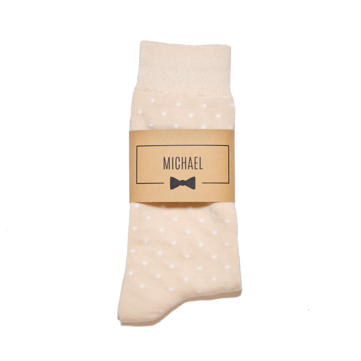 Champagne Polka Dot Dress Socks | Groomsman Gear Sock and Label Champagne Polka Dot Dress Socks | Groomsman Gear Sock and Label