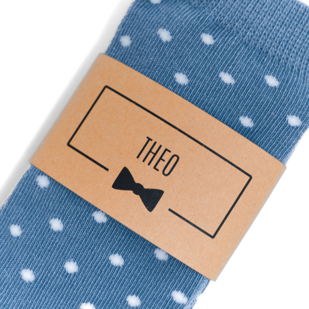 
                  
                    Personalized Dusty Blue Ring Bearer Socks for Kids and Toddlers
                  
                