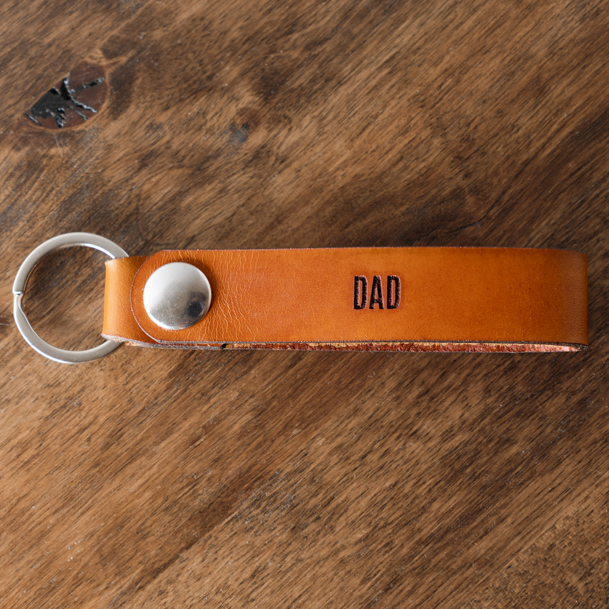 Groomsman Gear Custom Tan Leather Keychain with Personalized Engraving Yes