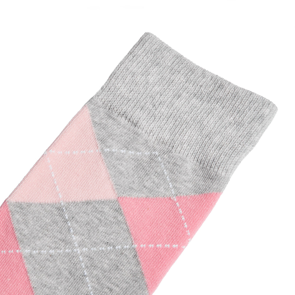 
                  
                    Pink & Grey Argyle Dress Socks for Groomsmen
                  
                