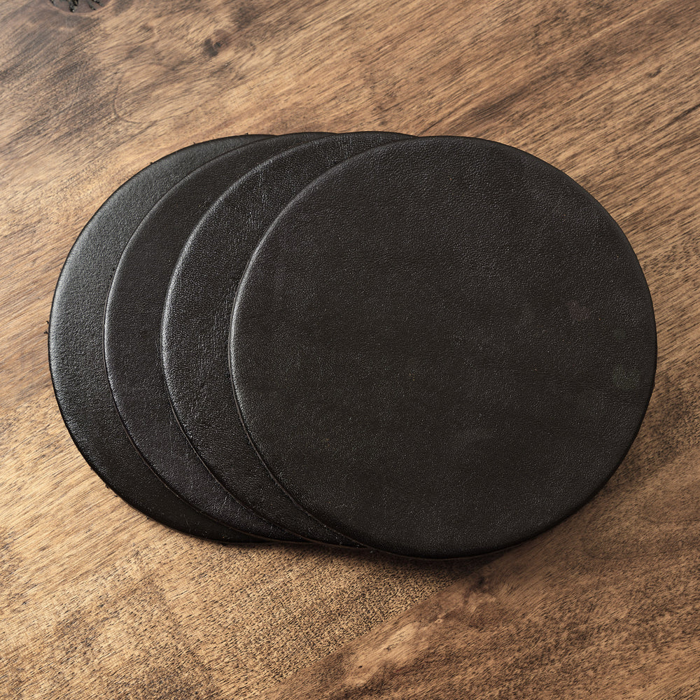 
                  
                    Black Leather Coaster Set of 4 for Groomsmen Gift or Wedding Party
                  
                