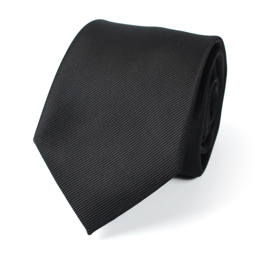 Black Solid Grosgrain Wedding tie