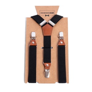 
                  
                    Kids Black Ring Bearer Suspenders for Weddings. Fits Ages 3-10
                  
                