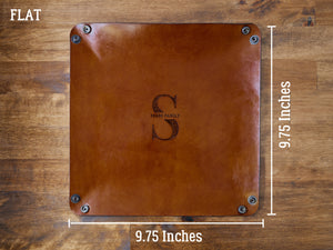 
                  
                    Brown Leather Catch All Tray Measurements Flat
                  
                