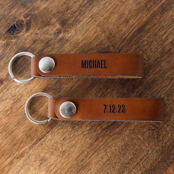 Leather Keychain - Brown