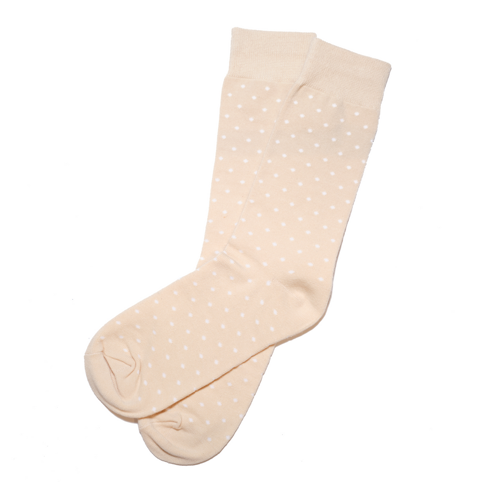 Champagne Polka Dot Dress Socks | Groomsman Gear Sock Only Champagne Polka Dot Dress Socks | Groomsman Gear Sock Only