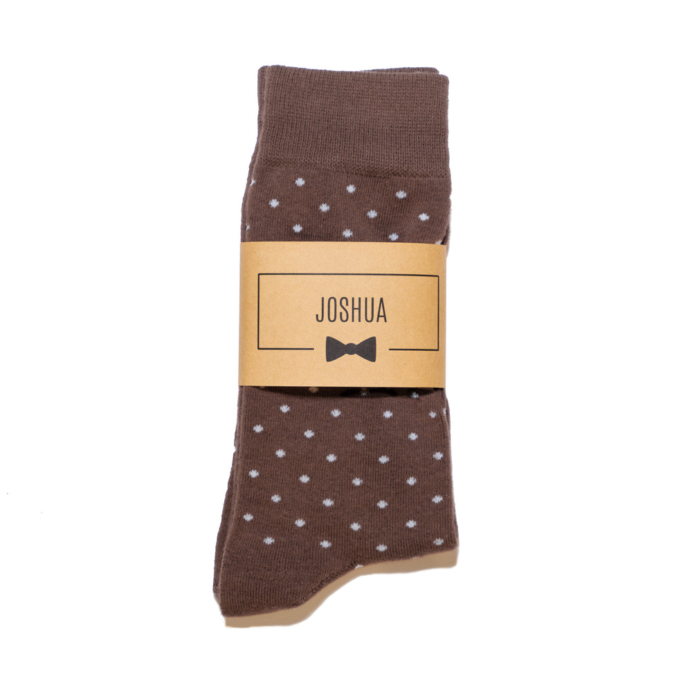 Dark Brown Polka Dot Dress Socks | Groomsman Gear Sock Only Dark Brown Polka Dot Dress Socks | Groomsman Gear Sock Only