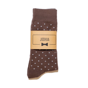 womens brown dress socks Dark Brown Polka Dot Dress Socks
