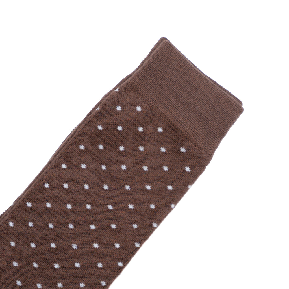 Dark Brown Polka Dot Dress Socks
