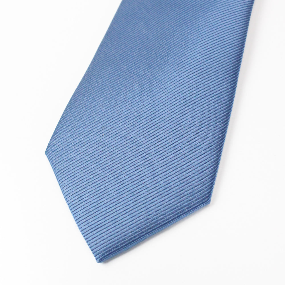 
                  
                    Dusty Blue Solid Grosgrain Wedding Tie Closeup
                  
                