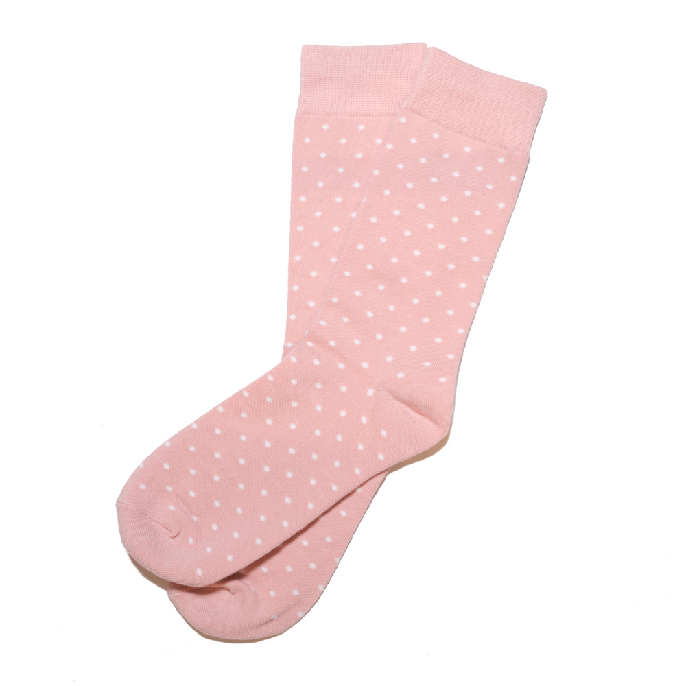 Dusty Rose Pink Polka Dot Dress Socks Groomsman Gear