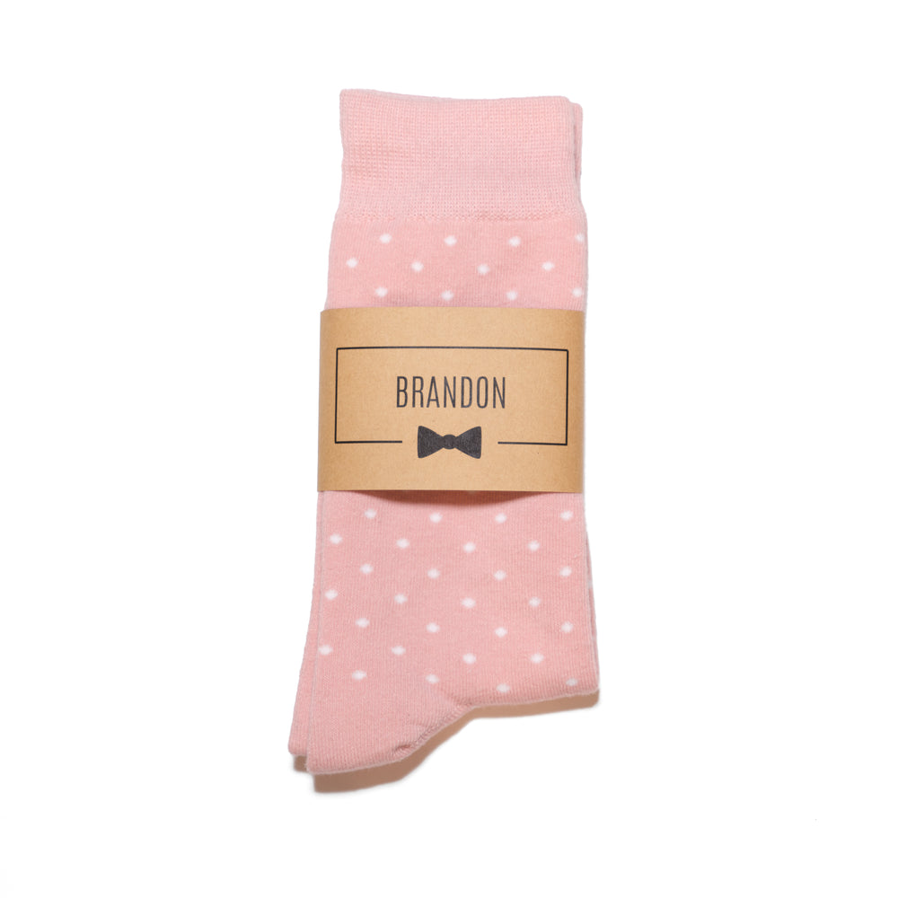 Dusty Rose Pink Polka Dot Dress Socks | Groomsman Gear Sock Only Dusty Rose Pink Polka Dot Dress Socks | Groomsman Gear Sock Only