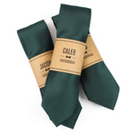 Emerald Green Solid Grosgrain Wedding Tie with Personalized Label