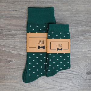 Hunter Green Polka Dot Ring Bearer Socks for Toddlers and Kids Sock Only Hunter Green Polka Dot Ring Bearer Socks for Toddlers and Kids Sock Only