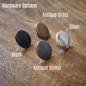 
                  
                    Leather Catchall Valet Tray Hardware Options
                  
                