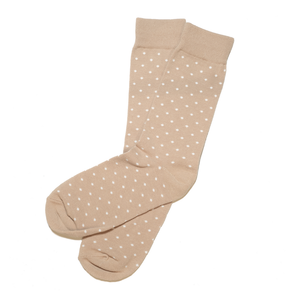 Latte Light Brown Polka Dot Dress Socks | Groomsman Gear Sock Only Latte Light Brown Polka Dot Dress Socks | Groomsman Gear Sock Only
