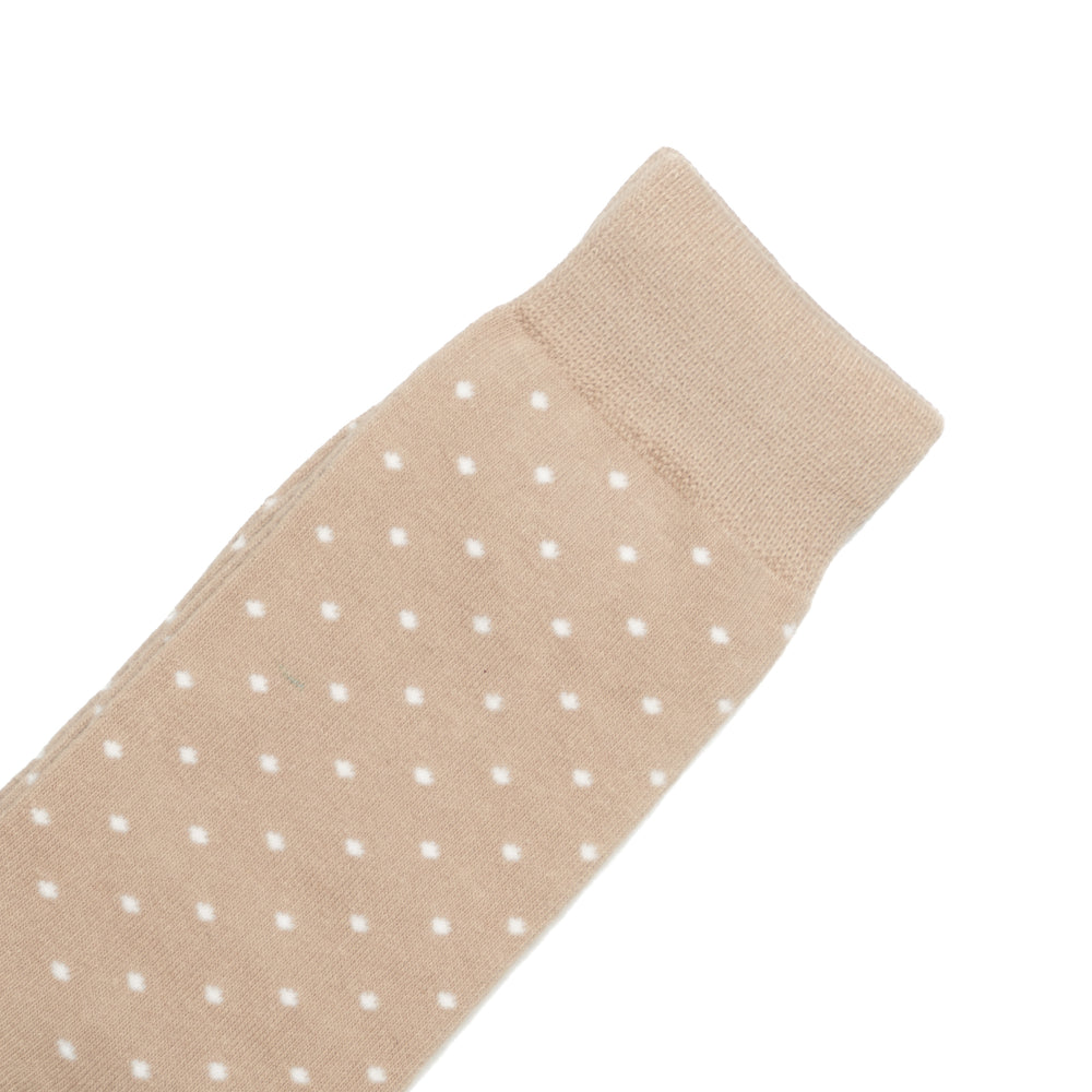 Latte Light Brown Polka Dot Dress Socks