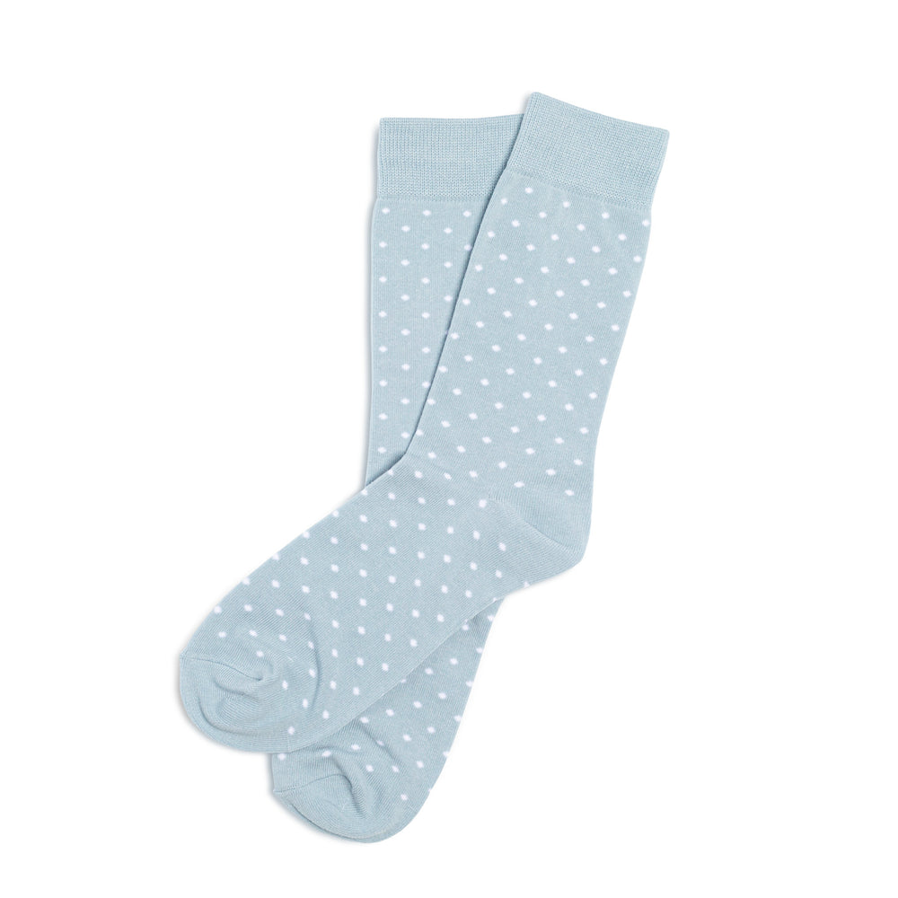 Light Dusty Blue Polka Dot Groomsmen Socks