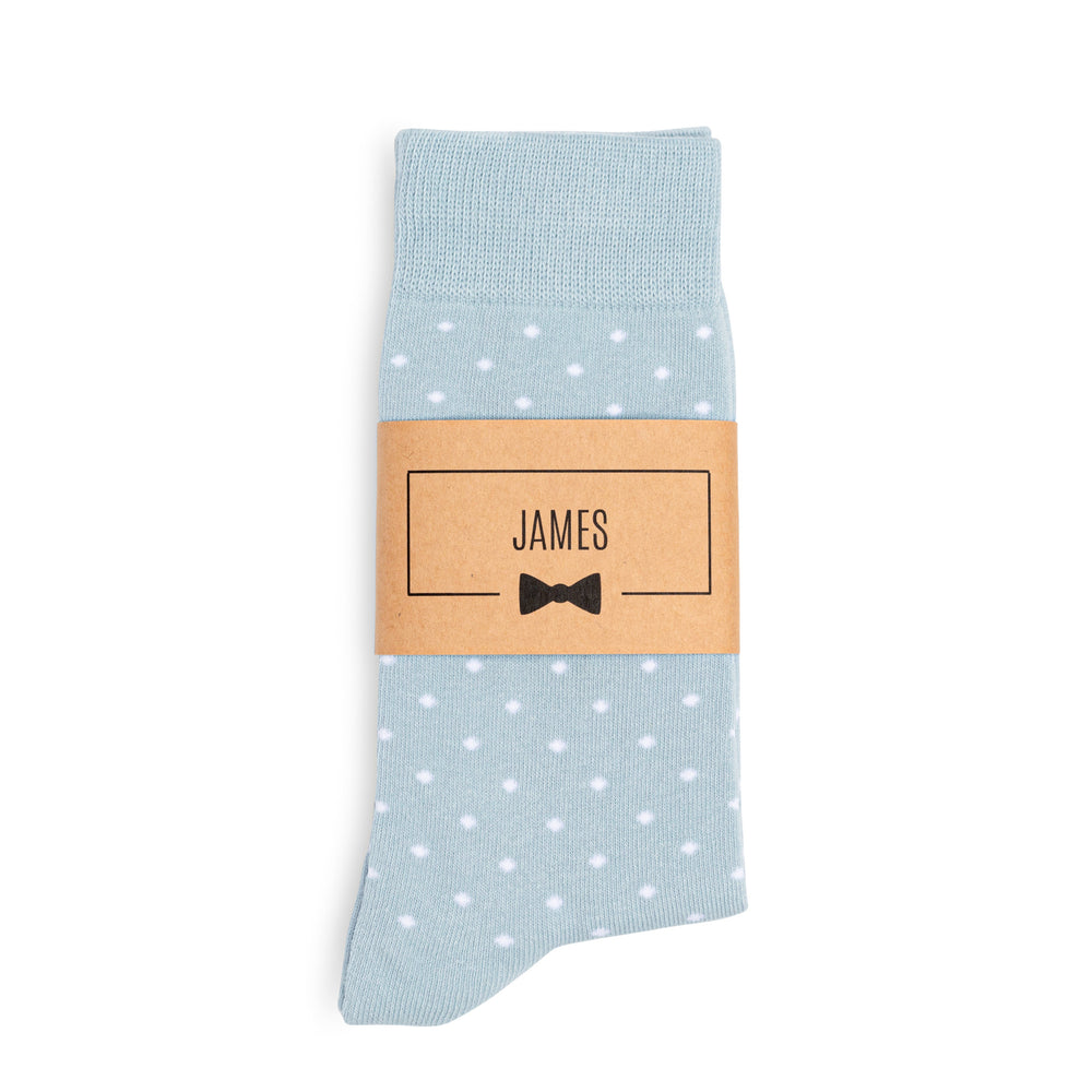 Light Dusty Blue Polka Dot Dress Socks