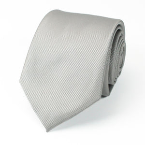 
                  
                    Light Grey Solid Grosgrain Wedding Tie
                  
                