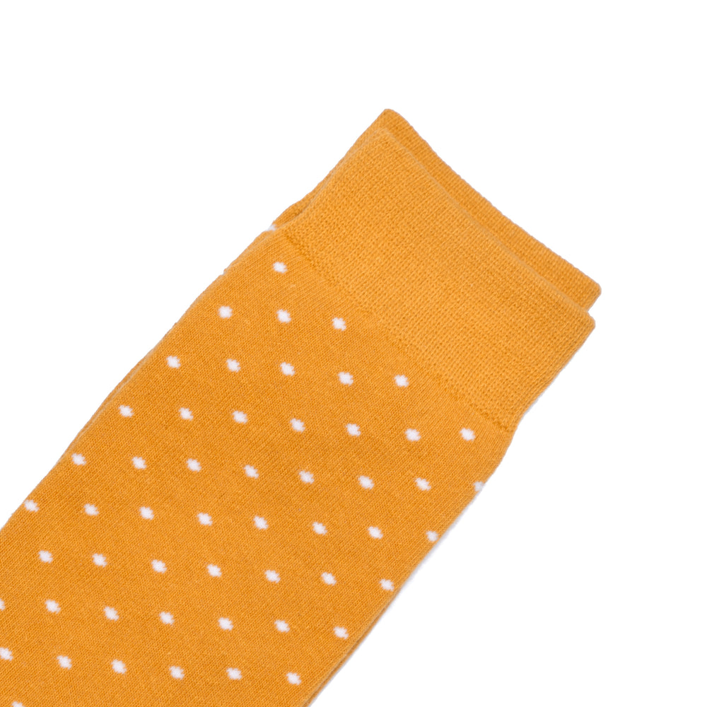 
                  
                    Marigold Golden Yellow Polka Dot Dress Socks for Groomsmen and Weddings
                  
                