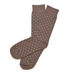 Mocha Brown Polka Dot Dress Socks for Groomsmen and Weddings