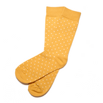 Mustard Yellow Polka Dot Dress Socks for Groomsmen and Weddings