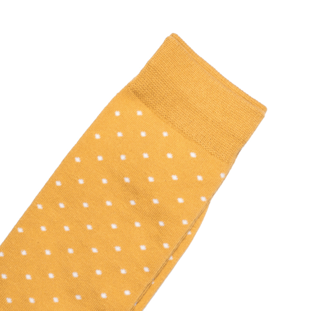 
                  
                    Mustard Yellow Polka Dot Dress Socks for Groomsmen and Weddings
                  
                