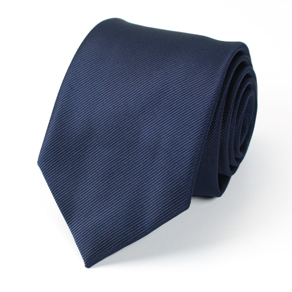 Navy Blue Solid Grosgrain Wedding Tie