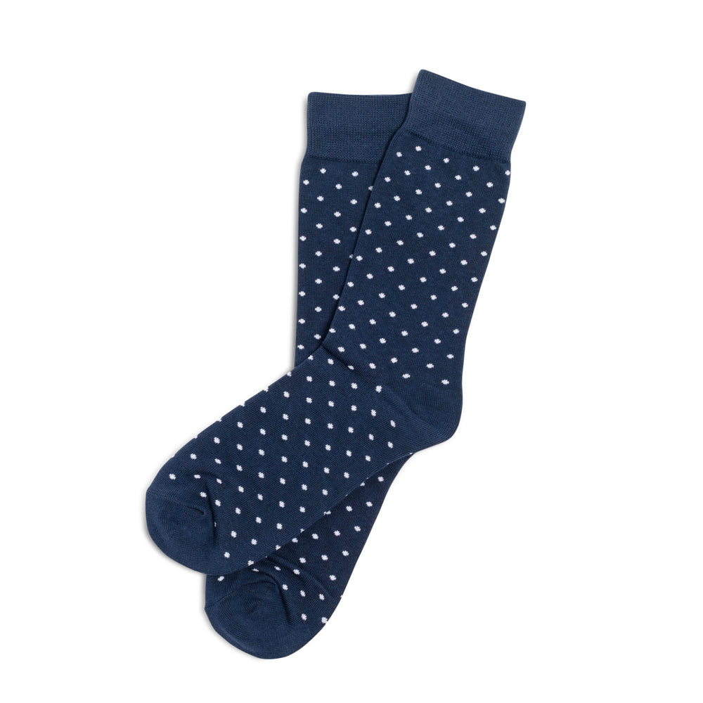 Navy Polka Dot Dress Socks