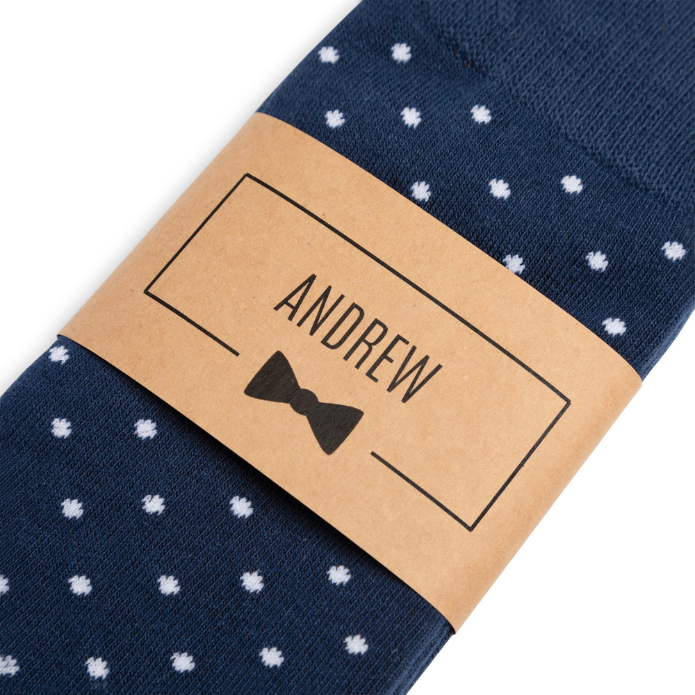 
                  
                    Navy Polka Dot Dress Socks for Groomsmen Gift
                  
                