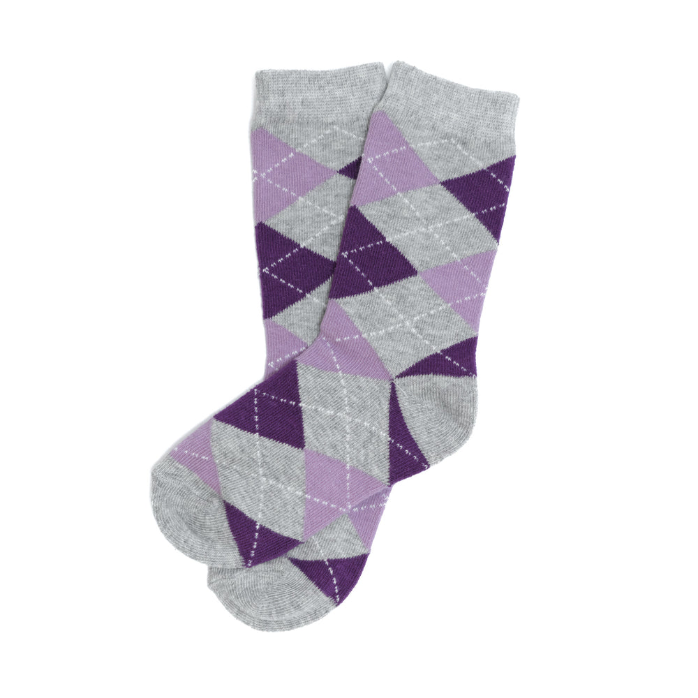 Purple Argyle Ring Bearer Kids Toddler Socks