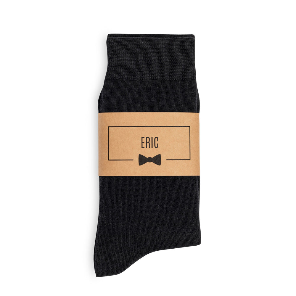 Solid Black Personalized Groomsmen Socks