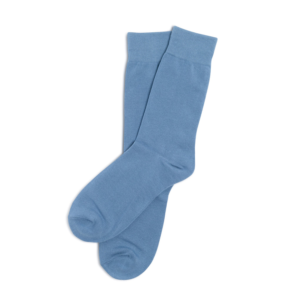 Solid Dusty Blue Men's Dress Socks for Weddings