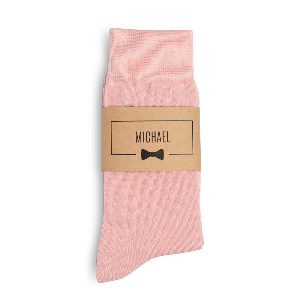 Personalized Solid Dusty Rose Pink Groomsmen Socks