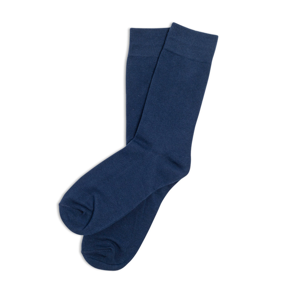 Navy Blue Solid Dress Socks for Wedding