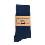 Navy Blue Solid Personalized Groomsmen Socks