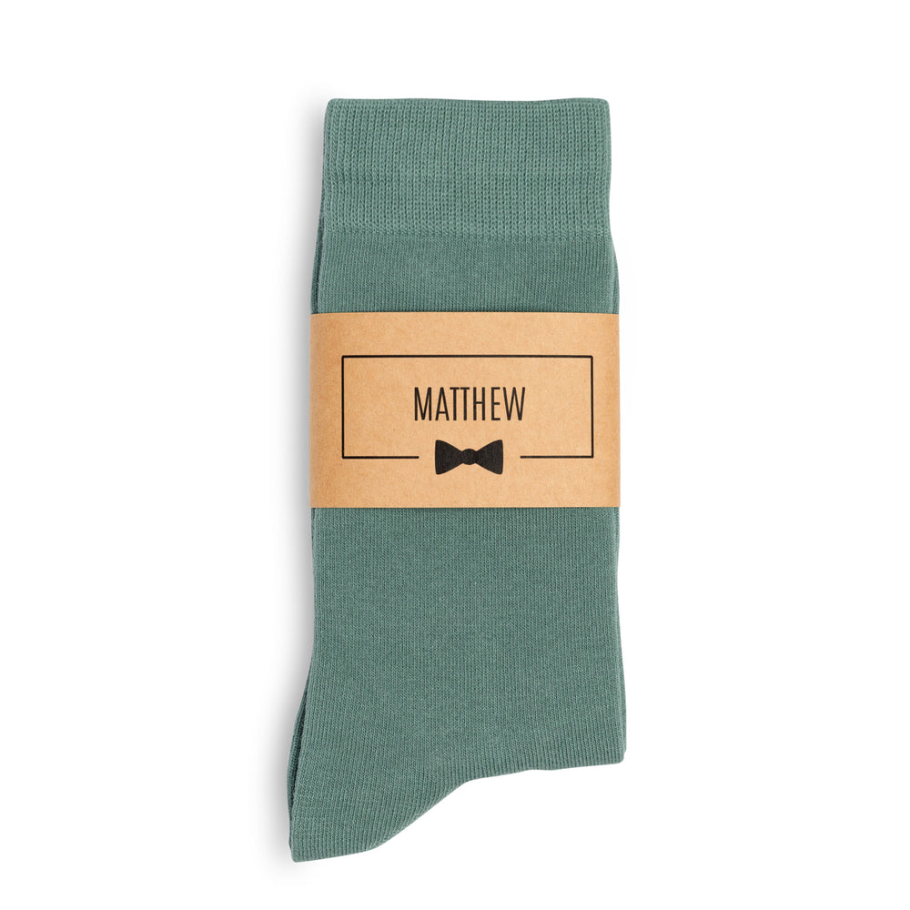 
                  
                    Personalized Solid Sage Green Groomsmen Socks
                  
                