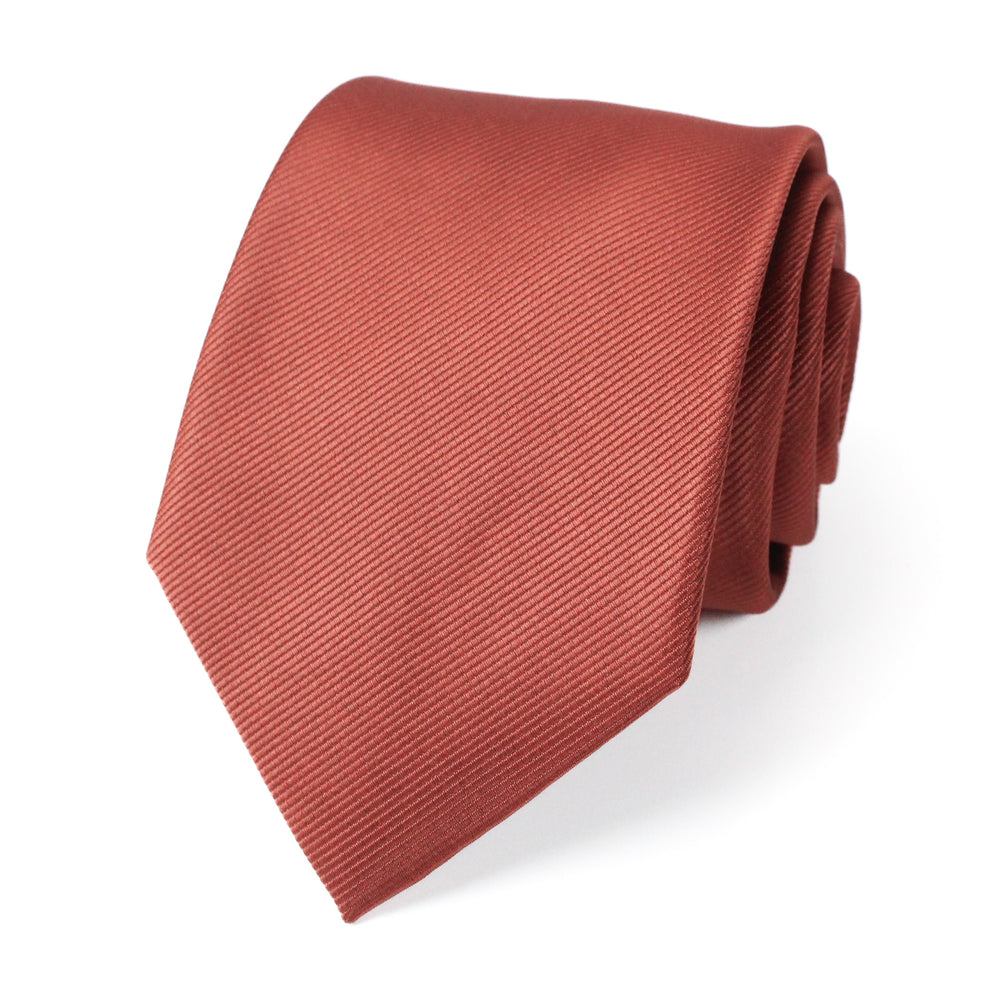 Terracotta Rust Solid Grosgrain Wedding Tie