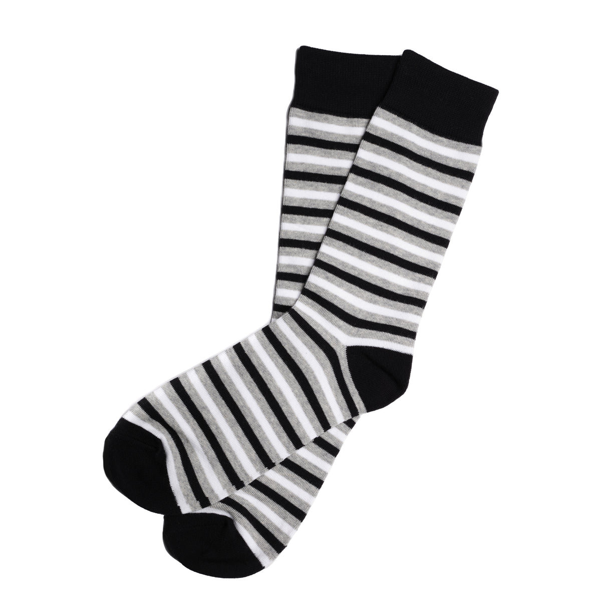 Black & Grey Striped Dress Socks | Groomsman Gear