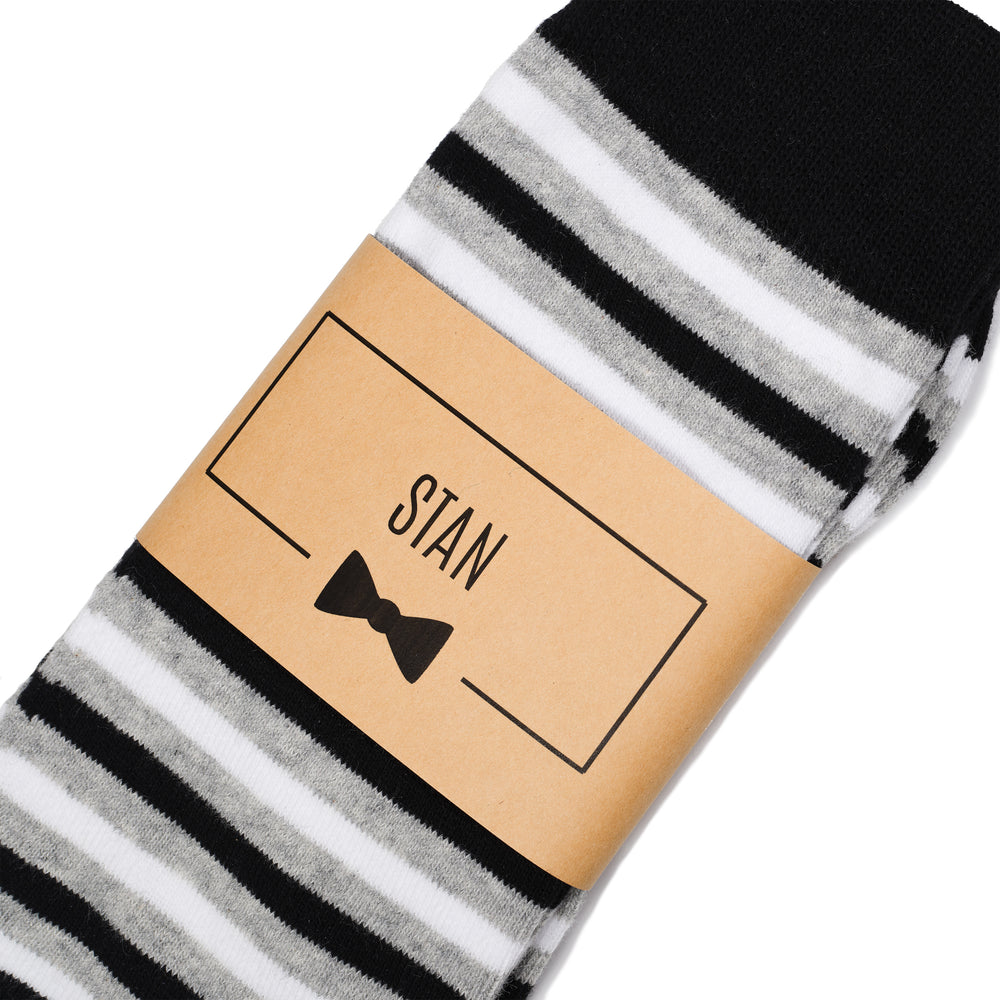 black and white striped dress socks Personalized Black and White Striped Groomsmen Socks With Custom Sock Labels, Black and White Wedding Socks, Men's Dress Socks Sized 8-13