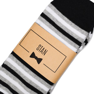Black & Grey Striped Dress Socks