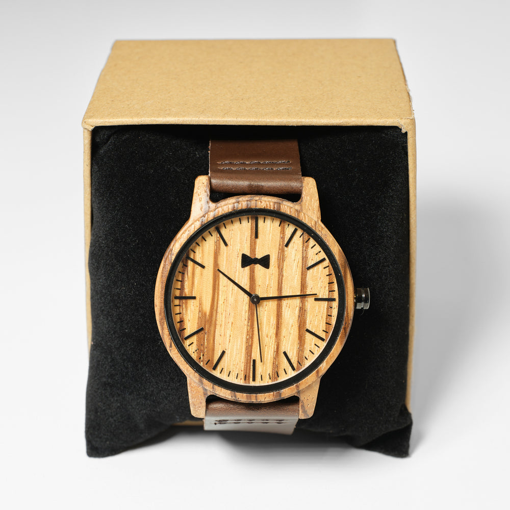 
                  
                    Zebrawood Men's Wood Watch with Kraft Gift Box
                  
                