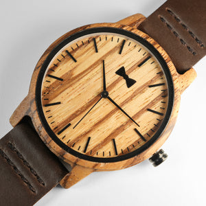 
                  
                    Brown Zebrawood Men's Watch with Leather Straps
                  
                