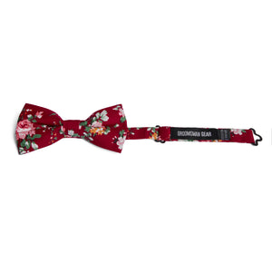 
                  
                    Burgundy Red Floral Pre-Tied Bow Tie for Weddings
                  
                