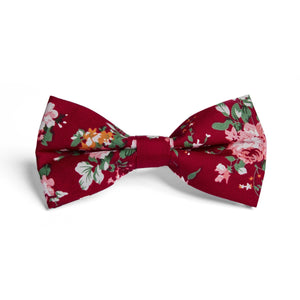 
                  
                    Burgundy Red Floral Print Pre-Tied Bow Tie for Weddings
                  
                