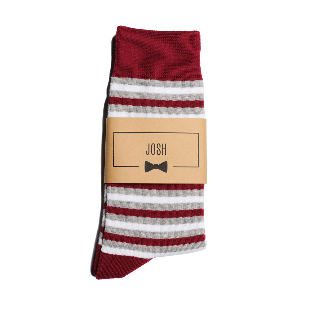 Burgundy Striped Dress Socks | Groomsman Gear Burgundy Striped Dress Socks | Groomsman Gear