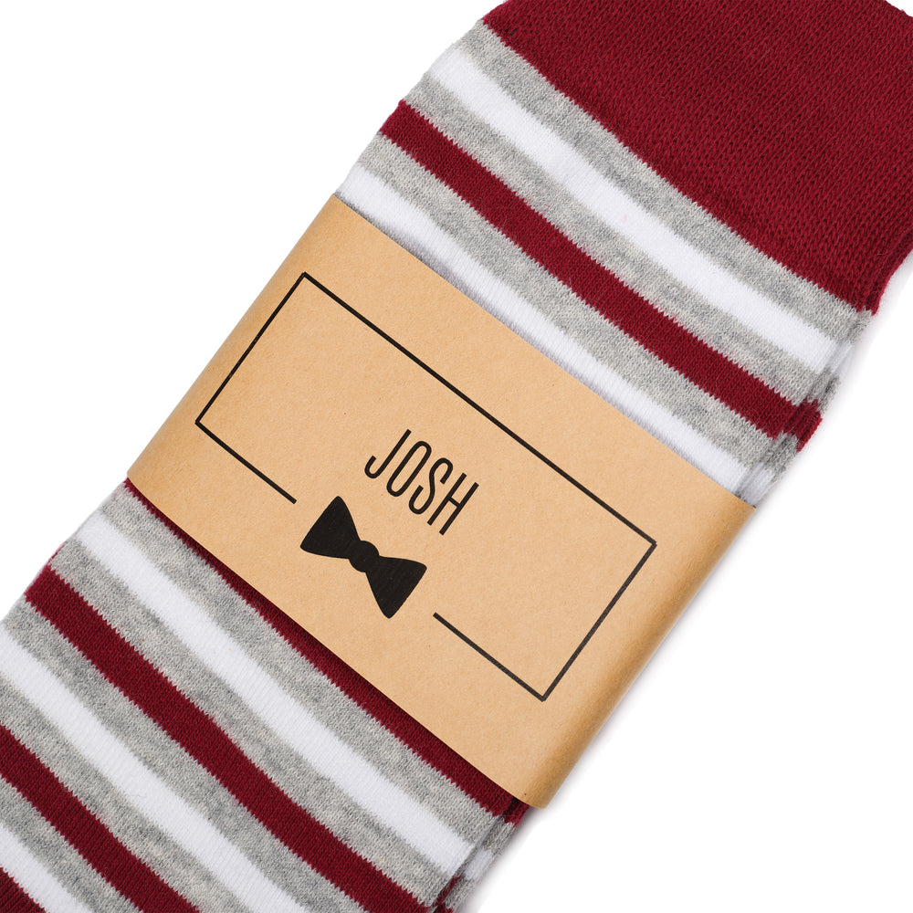 Burgundy Striped Dress Socks | Groomsman Gear Burgundy Striped Dress Socks | Groomsman Gear