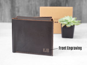 Mens Leather Wallet - Personalized Mens Wallet - Genuine Leather Wallet